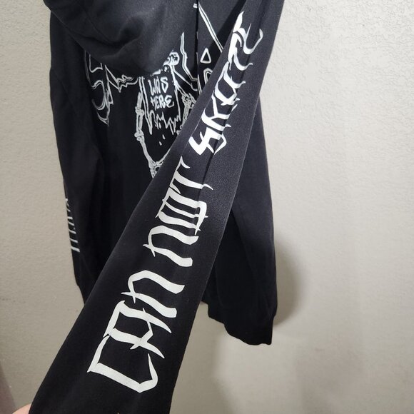 Divided H&M Hoodie Skater Was Here Cant Skate Skeleton Skateboard XL Black - Picture 5 of 13